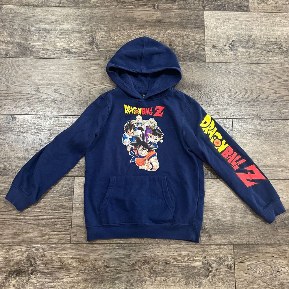 Dragon Ball Z Hoodie Anime Graphic Blue Sweatshirt DBZ - Youth Medium Women's XS